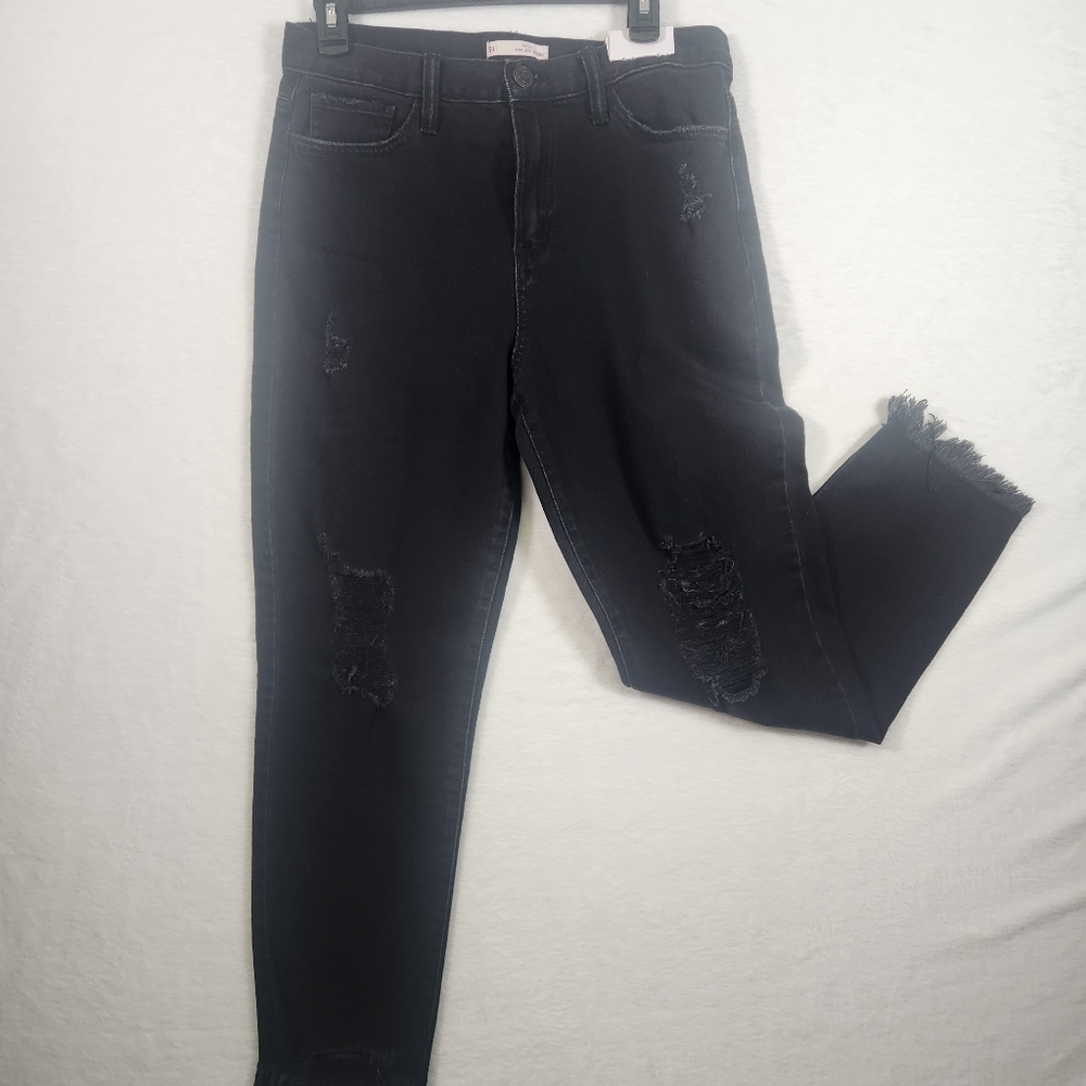 SO distressed denim black mom jeans straight jean - Picture 2 of 8